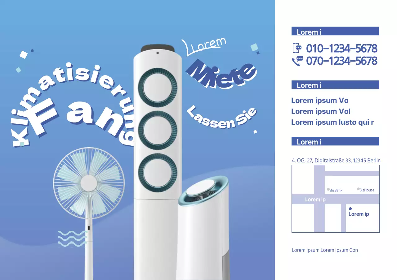 Lass uns eine Klimaanlage mieten
