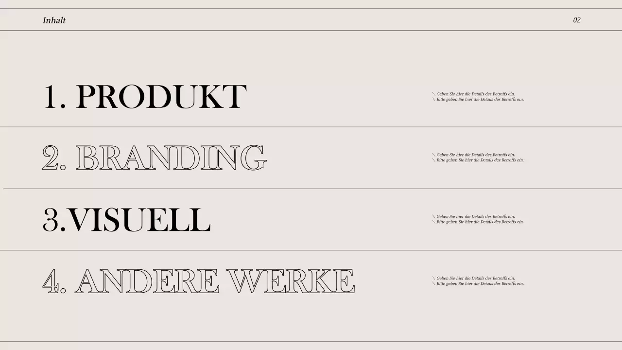 Klarlinige Konzeptmappe in Off-White und Schwarz