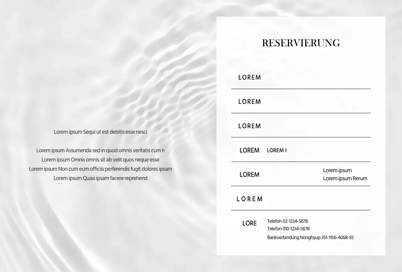 Wave Photography Einfaches Studio Buchungsmappe Karte