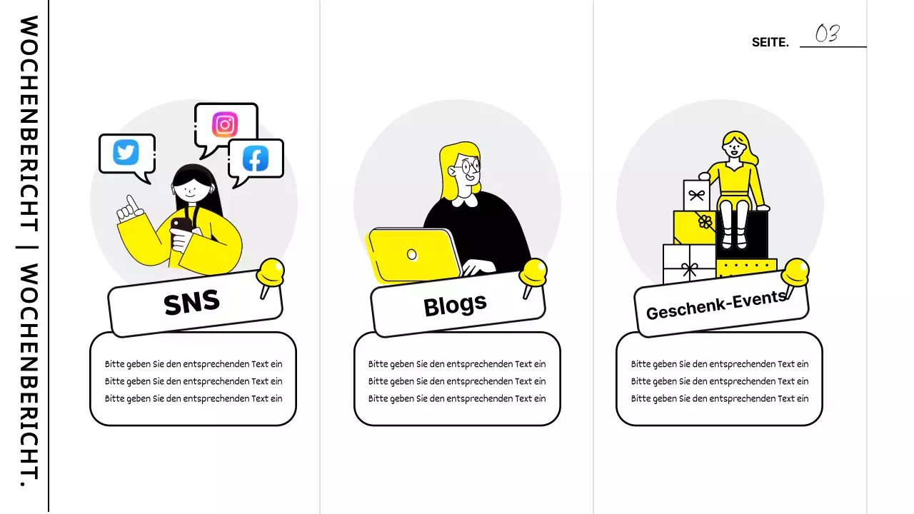 Studiensitzungsprotokolle mit weißer und gelber Hervorhebung