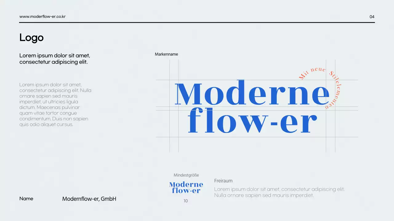 Eine klare Präsentation des Markenführers in Rot und Blau