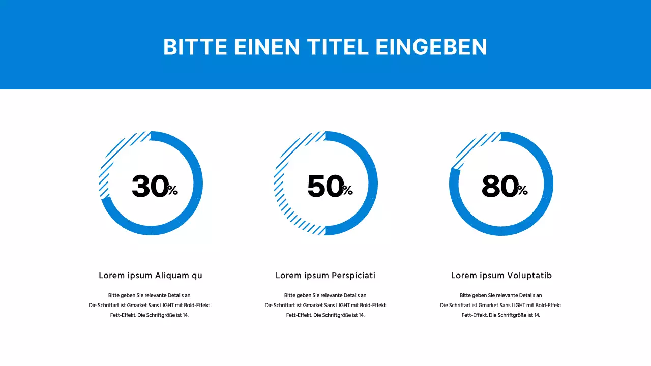 Einfache Donut-Diagramm-Infografik in Blau