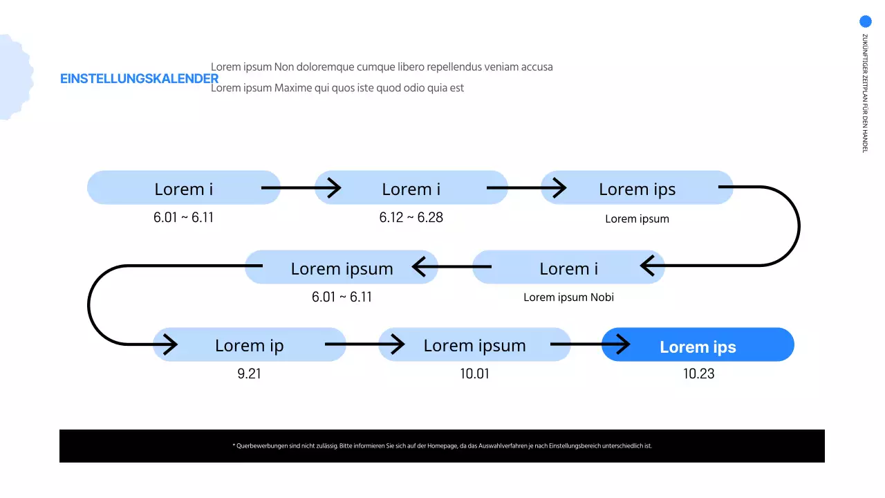 Einfache Online-Präsentation der Jobbörse in Blau und Weiß