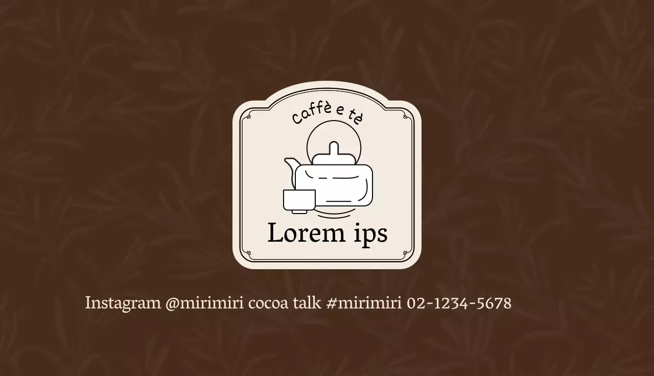 Marrone albicocca illustrazione logo caffè tè coupon