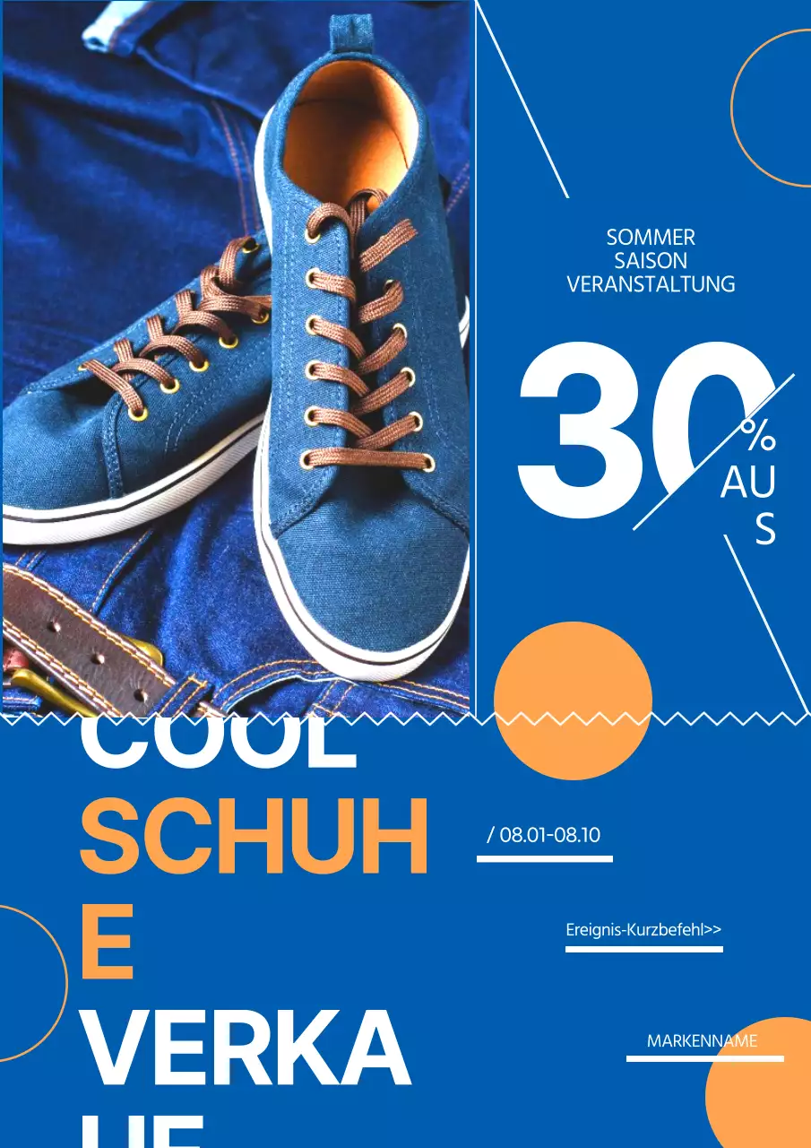 Elegantes Werbeplakat für den Sommerschlussverkauf in Blau