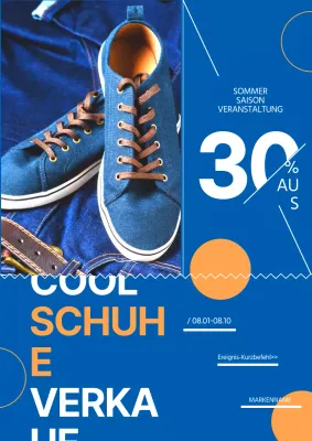 Elegantes Werbeplakat für den Sommerschlussverkauf in Blau