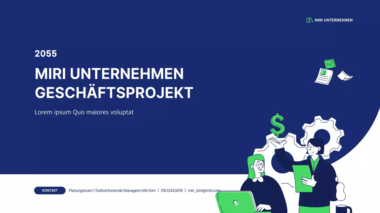 Sauberer Business-Illustrationsbericht in Marineblau