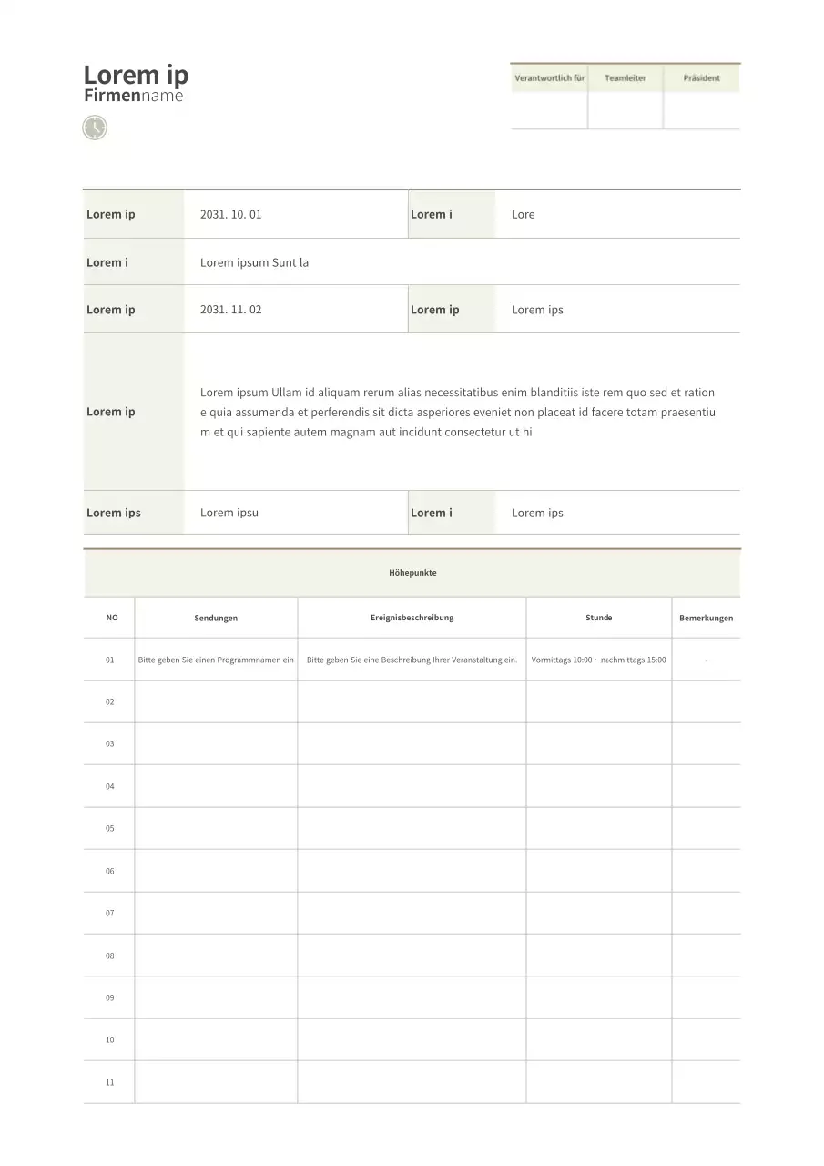 Einfacher brauner Event-Planer