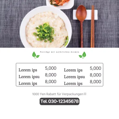 Porridge mit natürlichem Geschmack