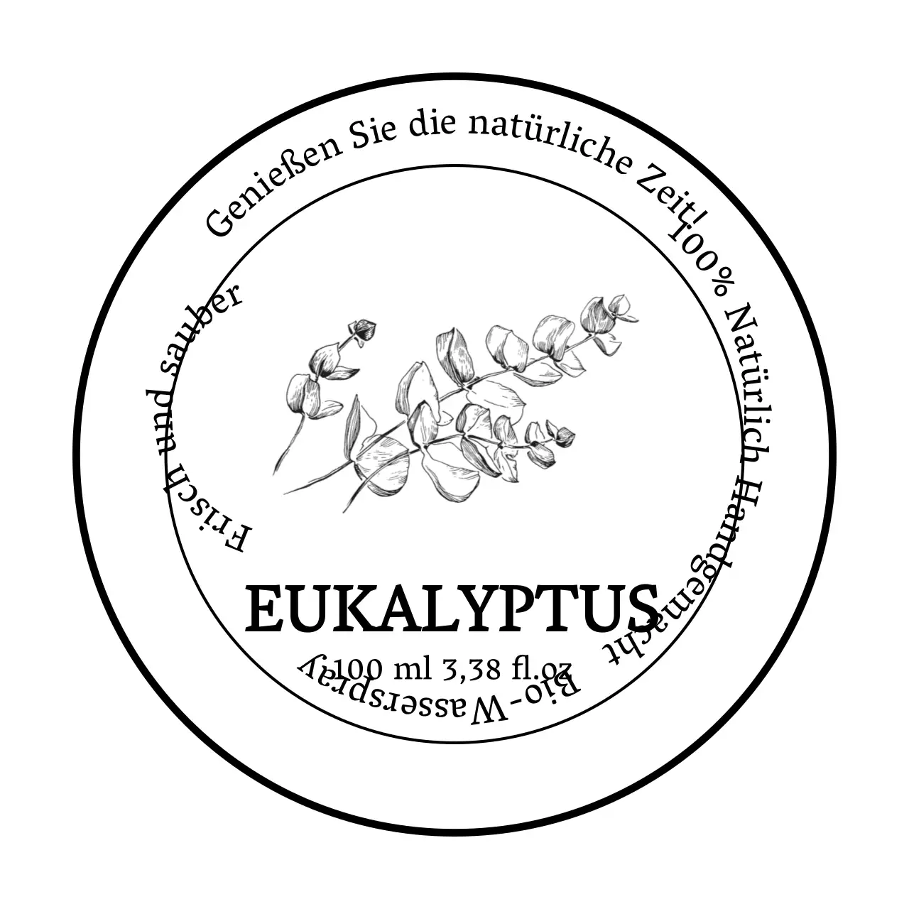 Eukalyptus-Handdesinfektionsmittel-Etiketten