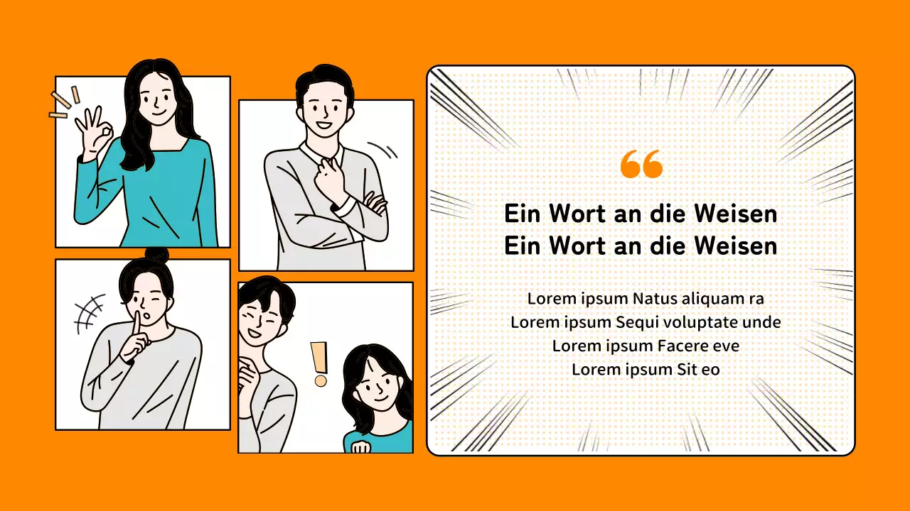 Einfache orangefarbene Q&A-Präsentation