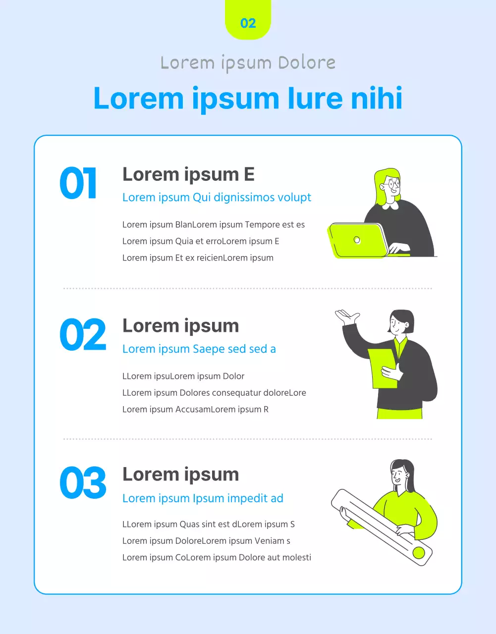 Interner Schulungsleitfaden mit fluoreszierenden blauen Akzenten