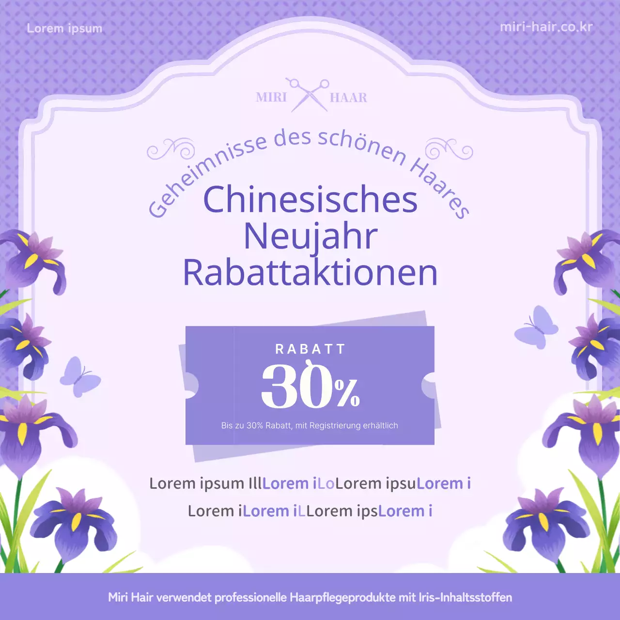 Einführung des lila Illustrationskonzepts von tan'o und Irisinformationen