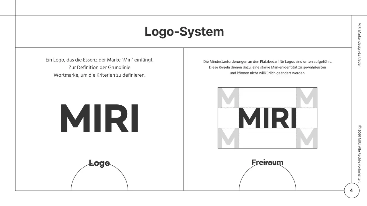 Markendesign-Richtlinien für ein minimalistisches Modul mit weißen und schwarzen Linien