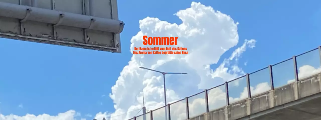 Werben Sie für Ihr Café mit einem Sommerhimmel als Hintergrund