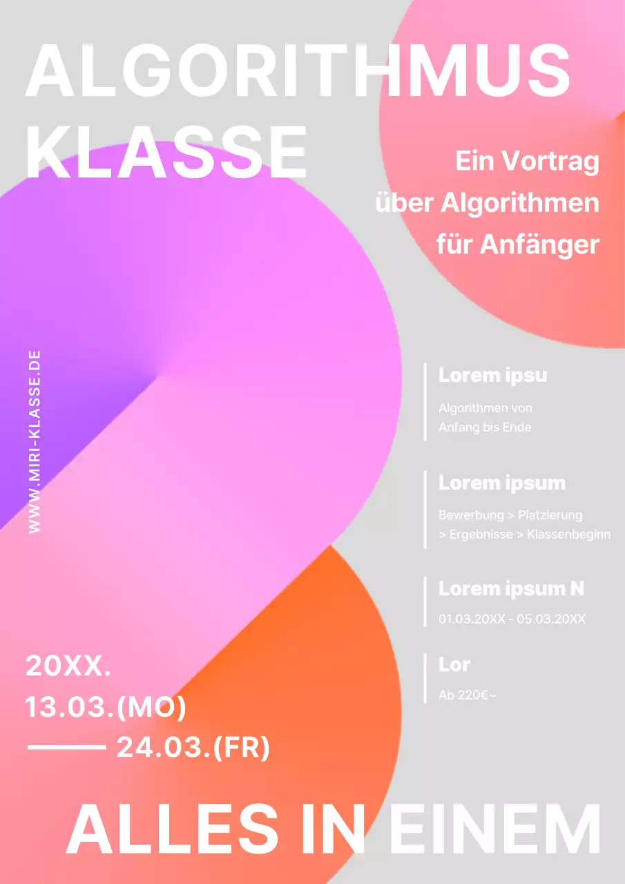 Bewerben Sie sich für den Kurs "Violetter und oranger Gradientenalgorithmus