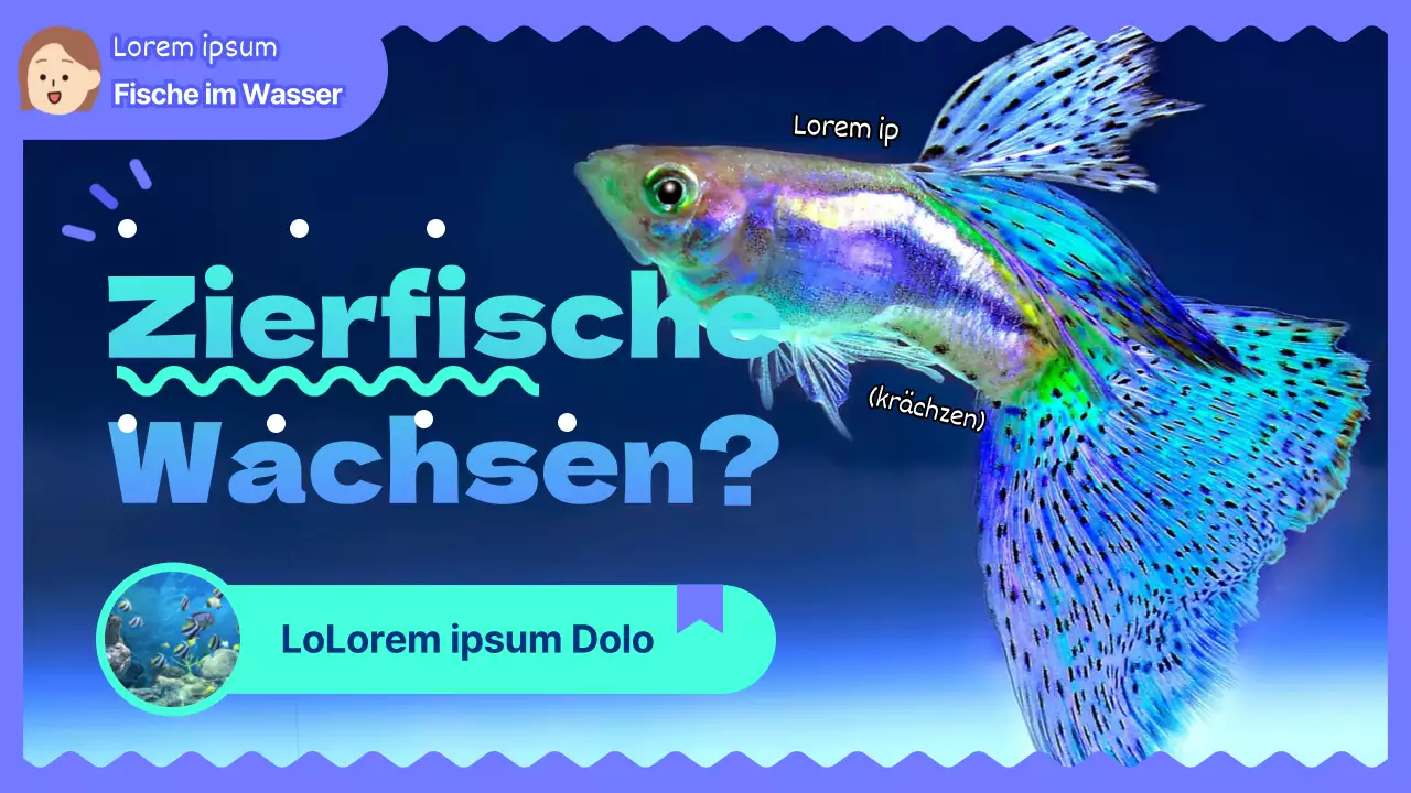 Züchtung eines niedlichen lila und mintfarbenen Zierfisches