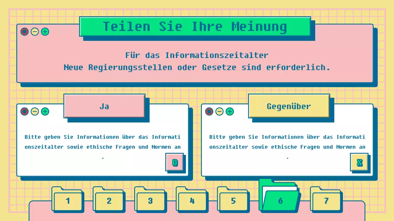 Präsentation der Leistungsbewertung des Konzepts des gelben und rosa Internetbrowsers