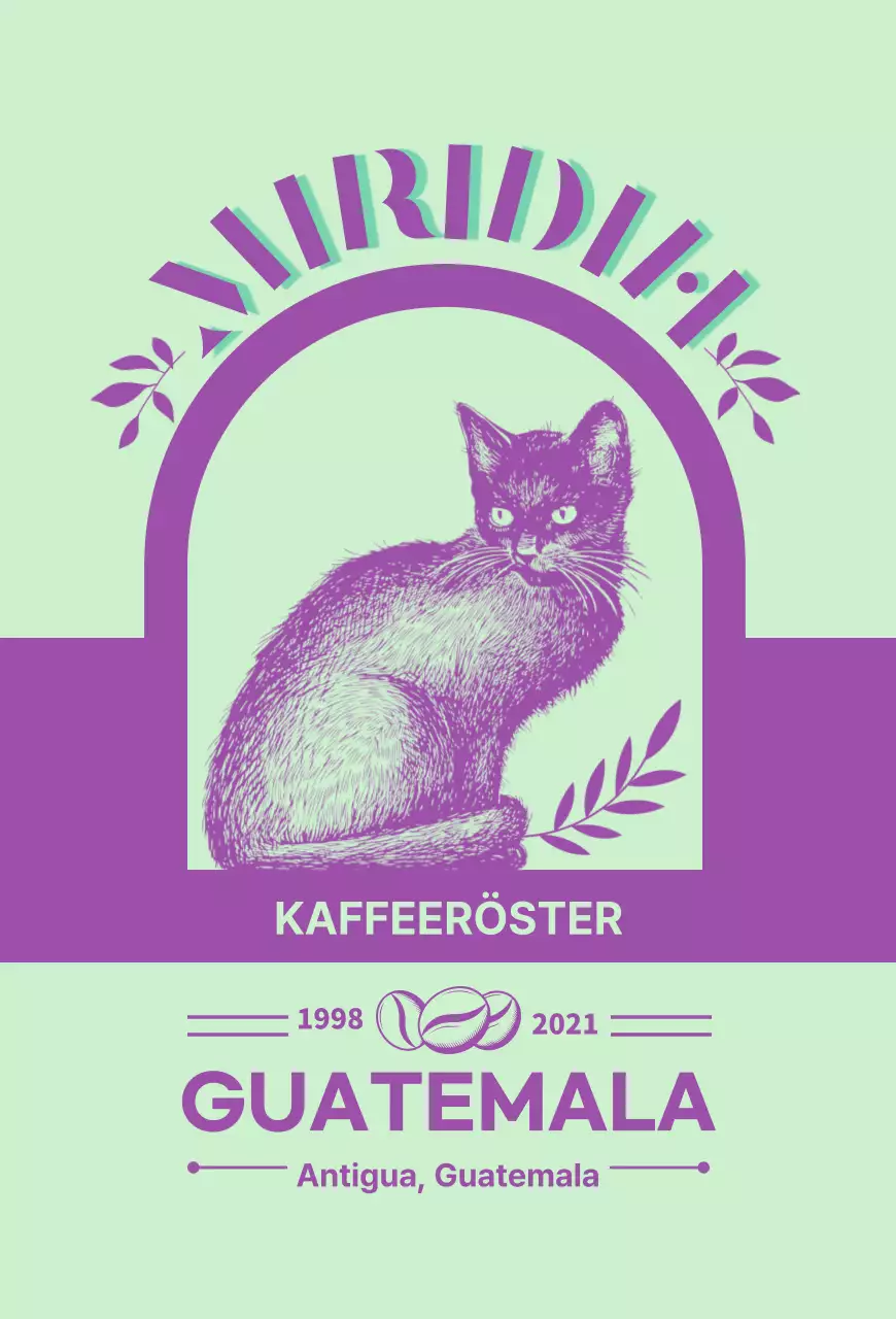 Ein Führer zu Kaffeemarken und -bohnen mit lindgrünem und lila typografischem Design3