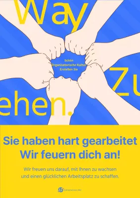 Zweifarbiges blaues und gelbes Poster zum Tag der Arbeit