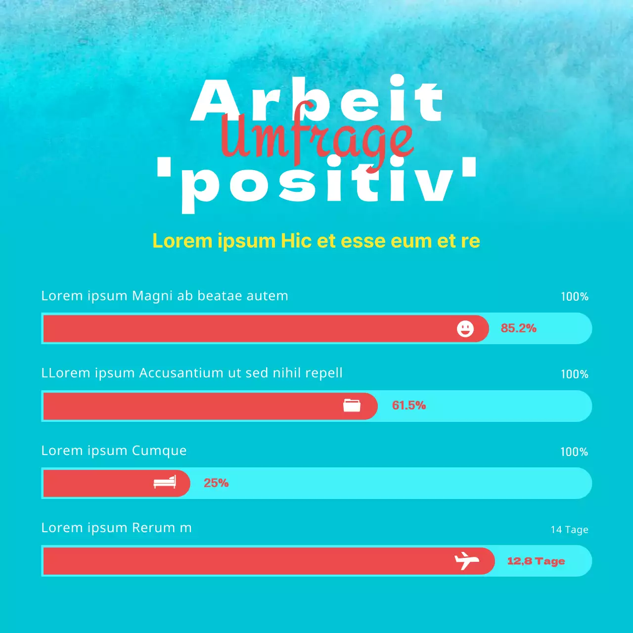 Ein kühler, knackig blauer und gelber Büroarbeitsplatz