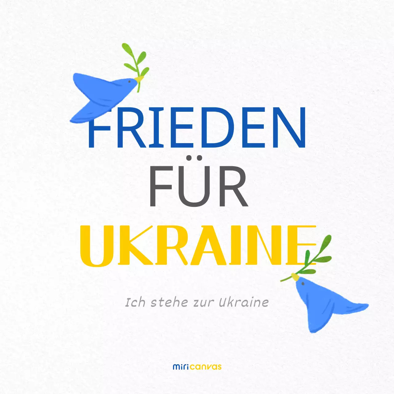 Aquarell Konzept Friedenswünsche in blau und gelb