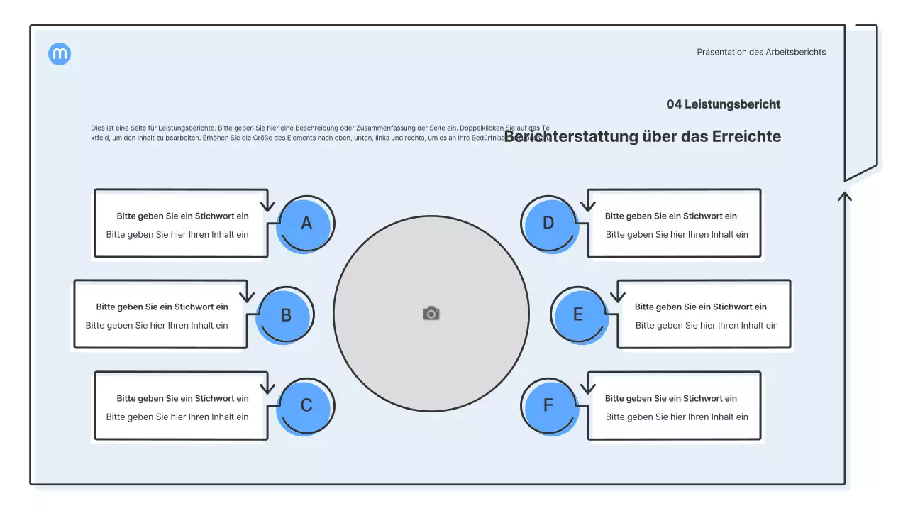 Punktformen mit hellblauen Pfeilen Business Presentation Kit