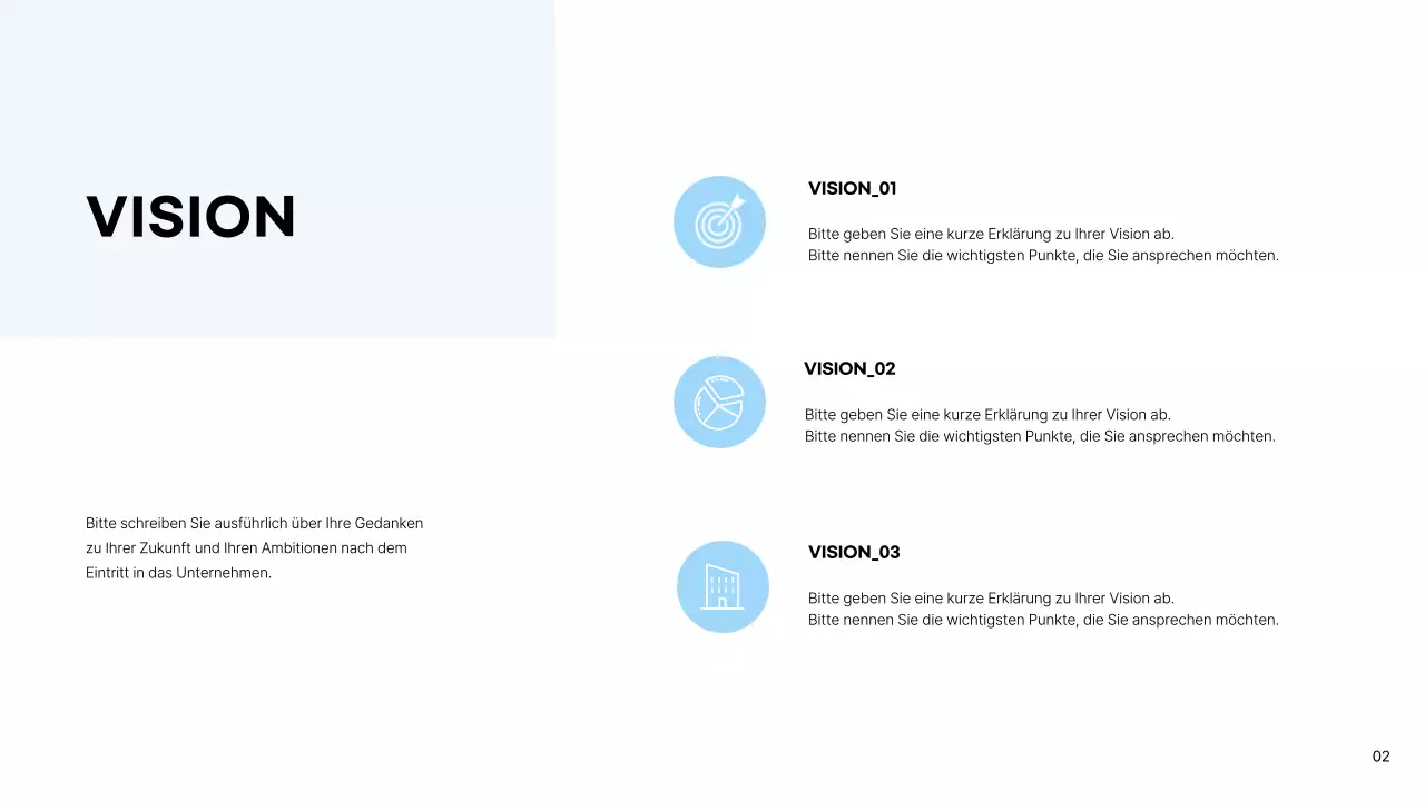 Einfache Innenarchitektenmappe in Weiß und Hellblau