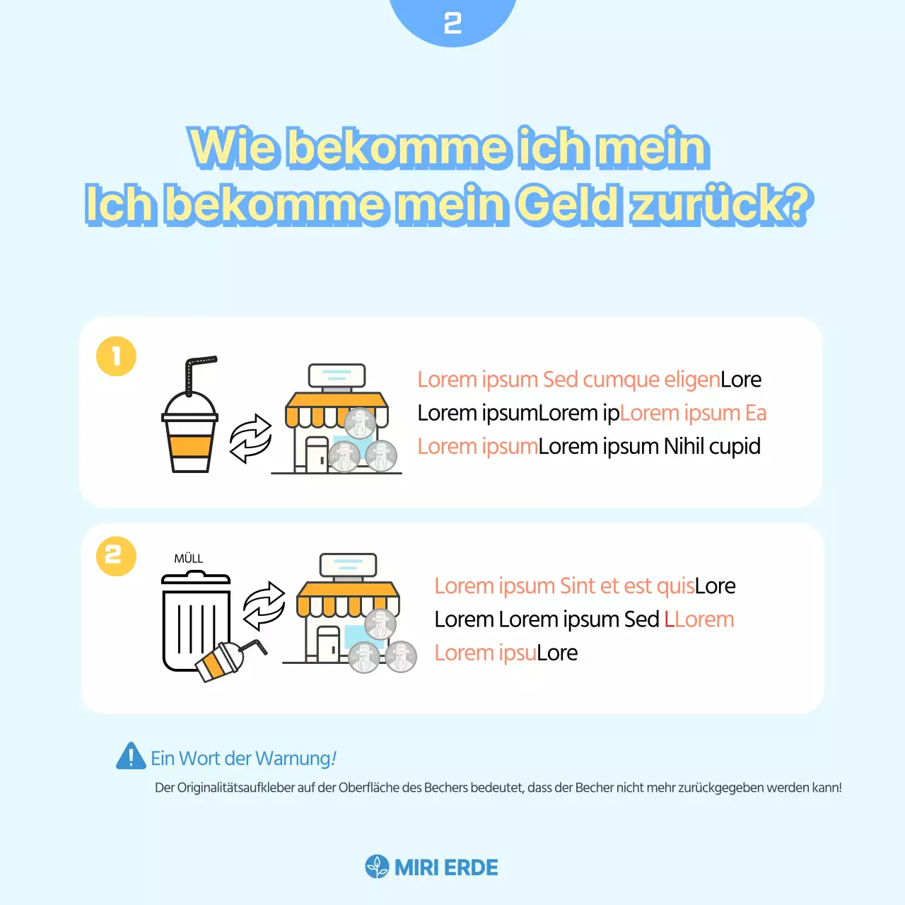 Einfache Einwegbecher in Hellblau und leuchtendem GelbBereitgestellt von CardNews