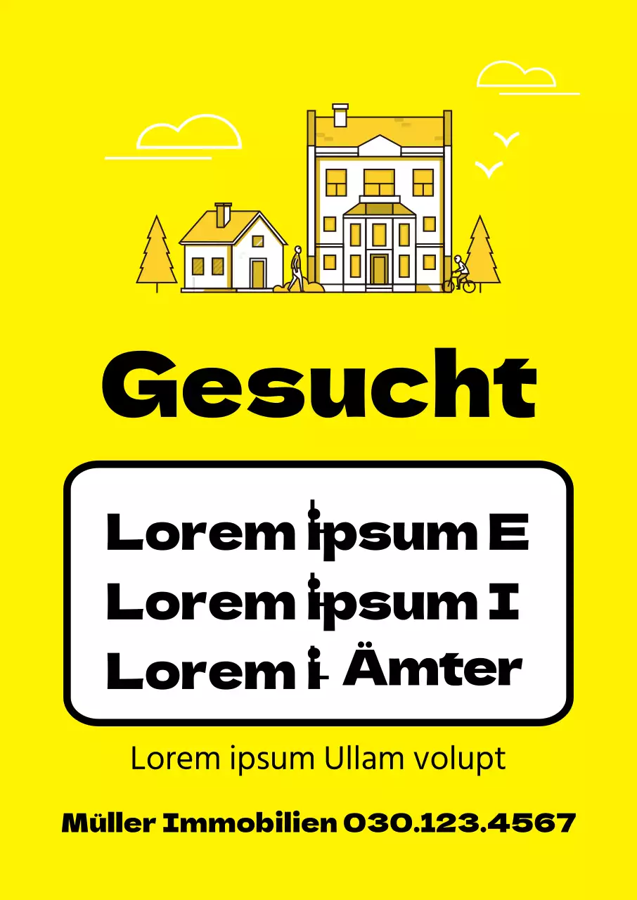 Gelbe Immobilie zu verkaufen