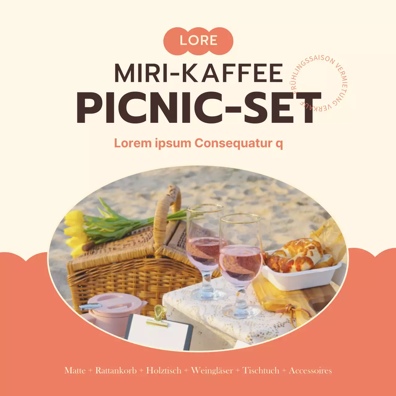 Gelb Orange Picknickverleih Veranstaltung