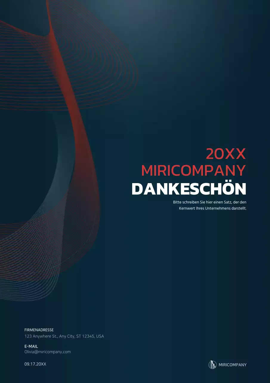 Grafikkonzept Businessplan in Marineblau und Rot