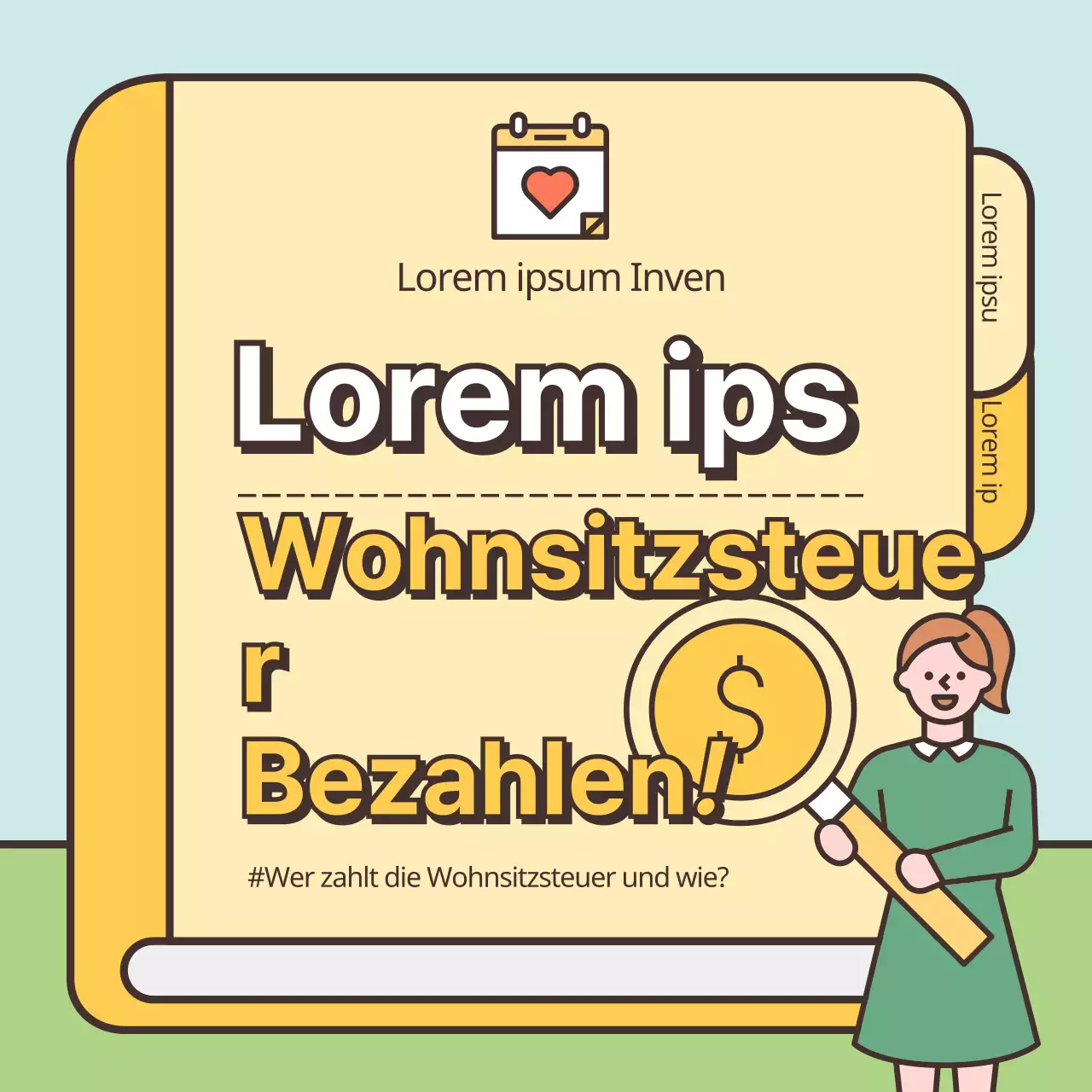 Niedliche Pastell-Illustrationen hervorheben Bezahlen Sie Ihre Steuererklärung für Gebietsansässige