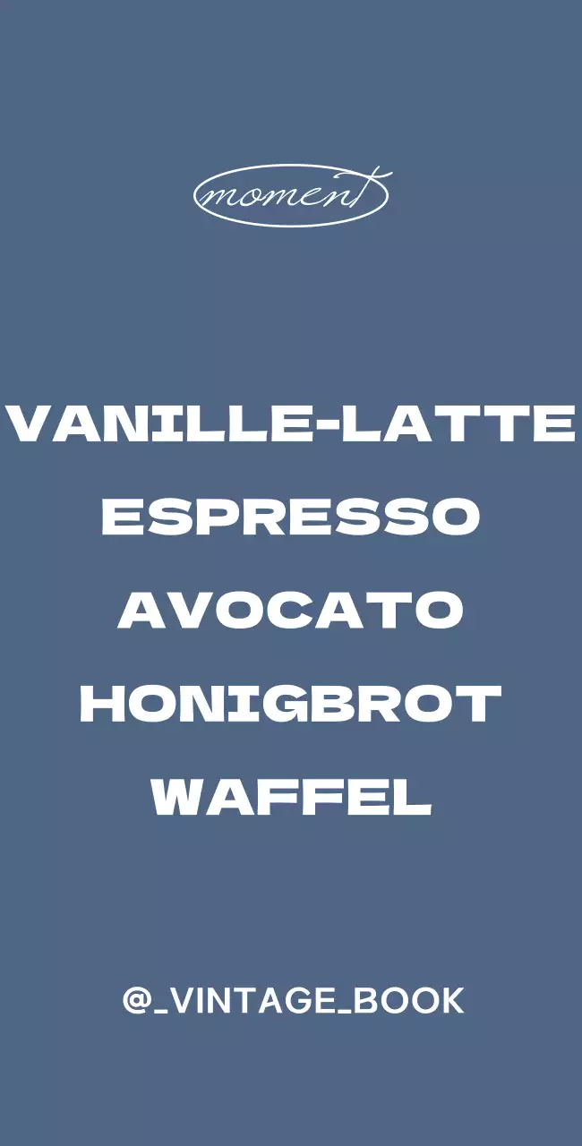 Buch-Café-Schild mit Vintage-Menü auf blauem Hintergrund