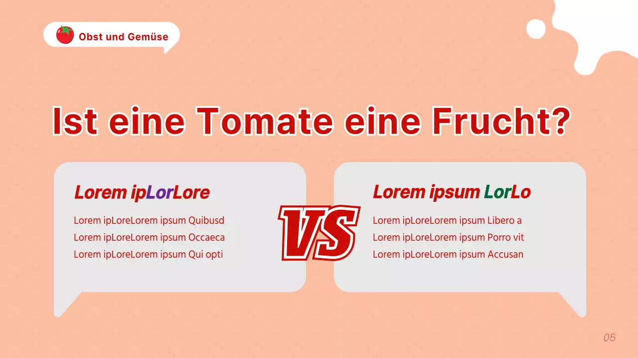 Kitschige rote und orangefarbene Tomaten erklärt