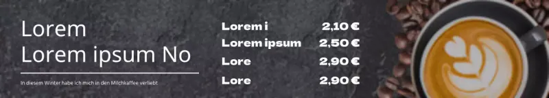 Bewerben Sie Ihr Café im Winter mit Fotos von grauem Kaffee und Bohnen