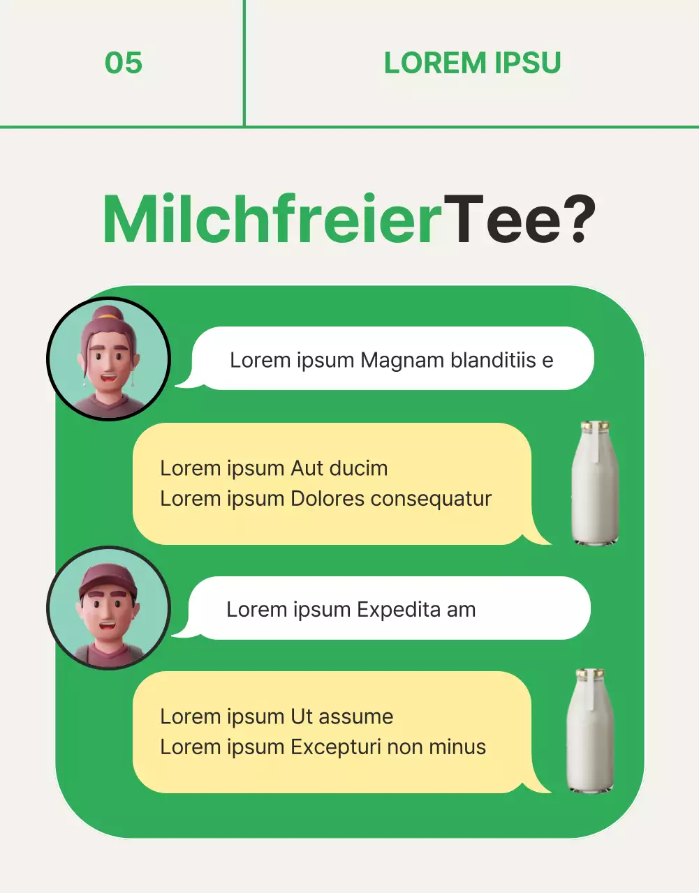 Förderung von grünem, einfachem Null-Milch-Tee