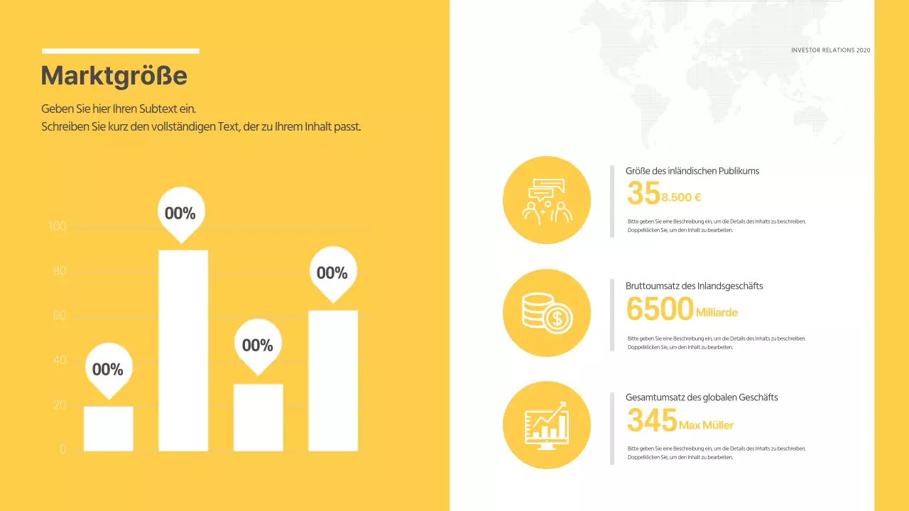Gelbes und graues Balkendiagramm