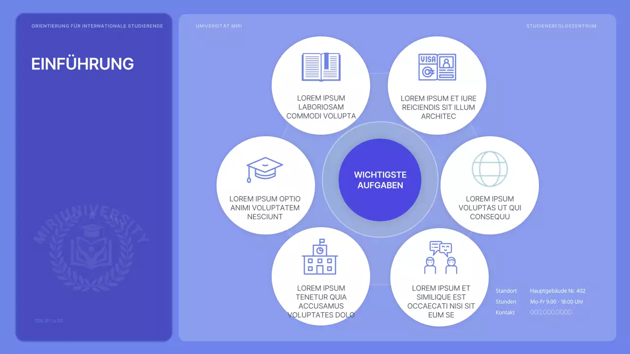 Orientierung für internationale Studenten in Mauve und Vibrant