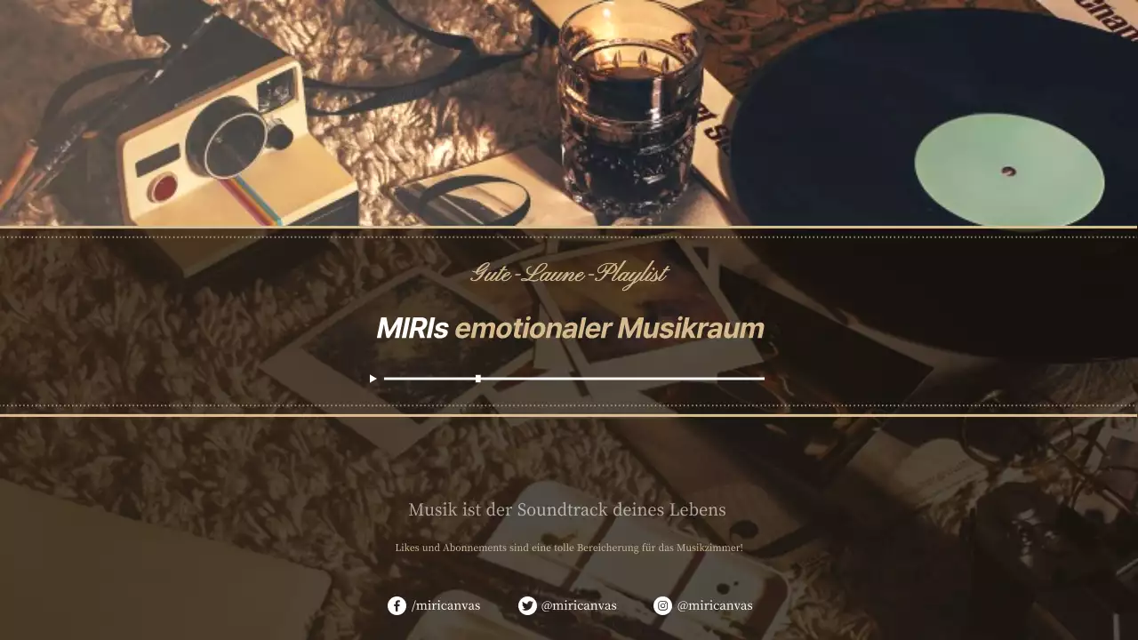 Emotionaler Musikkanal mit braunem Fotoschwerpunkt