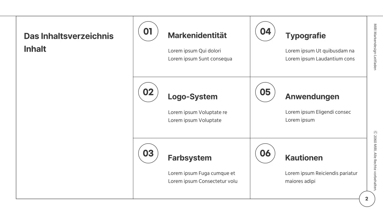 Markendesign-Richtlinien für ein minimalistisches Modul mit weißen und schwarzen Linien