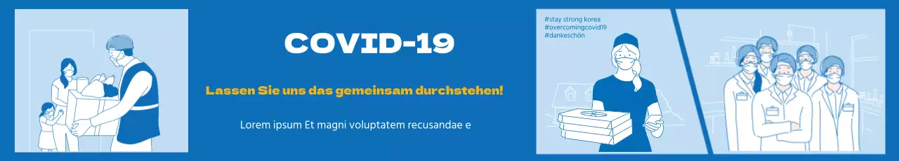 Blaue Illustration saubere Korona jubeln Impfstoff