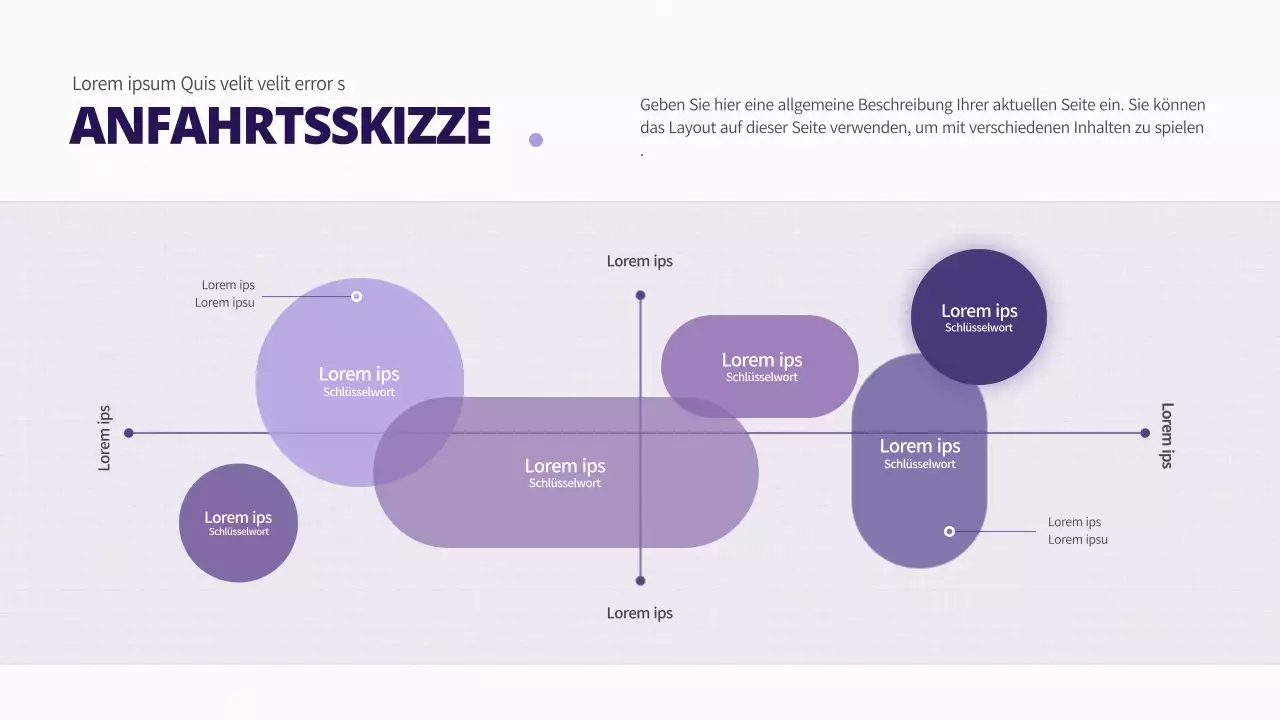Sauberes Konzept der Unternehmenspositionierung in lila