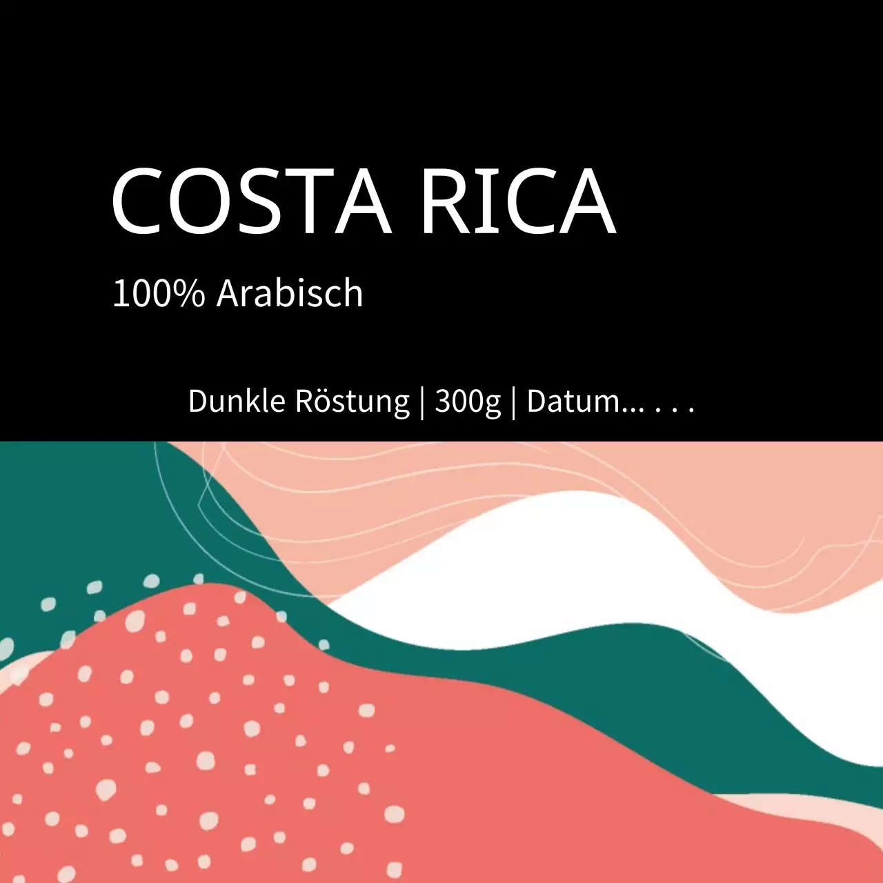 Schwarzer Einheitsröstkaffee