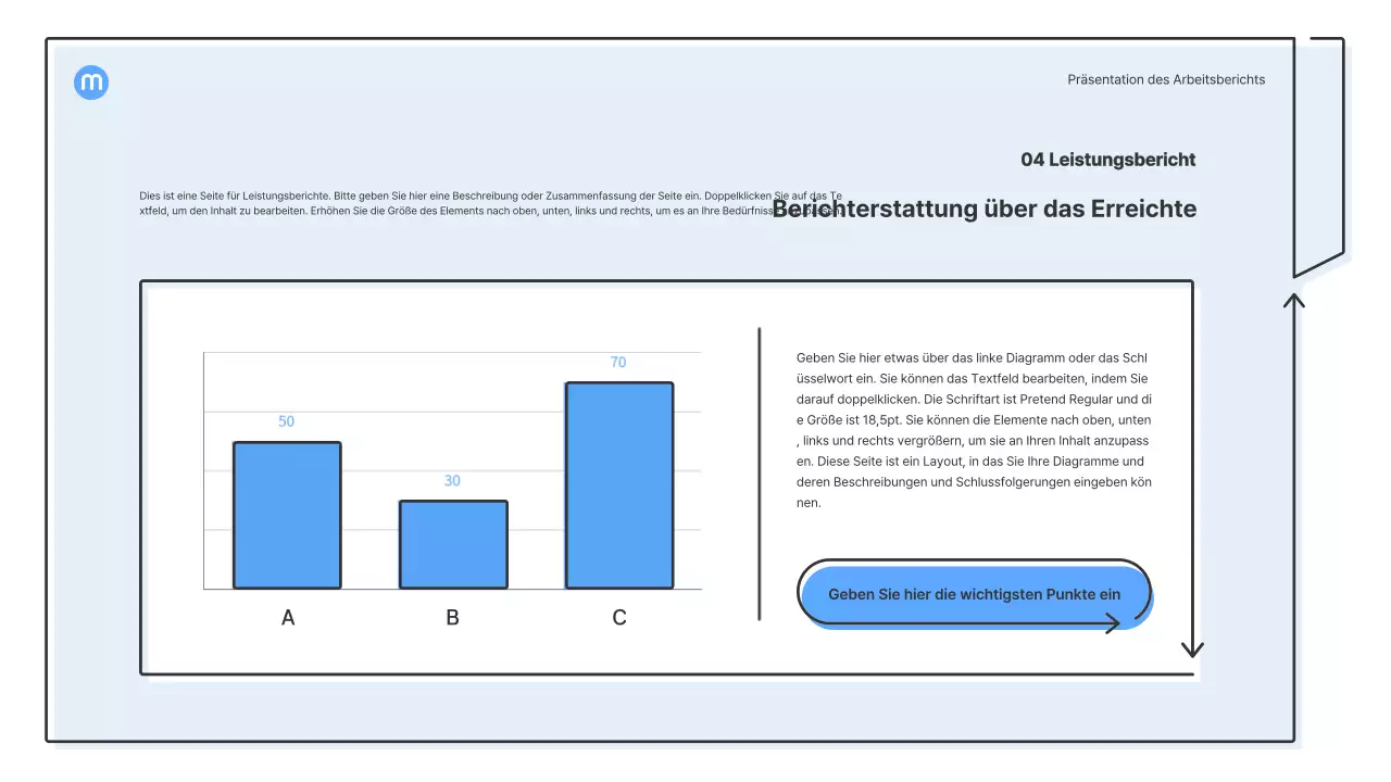 Punktformen mit hellblauen Pfeilen Business Presentation Kit