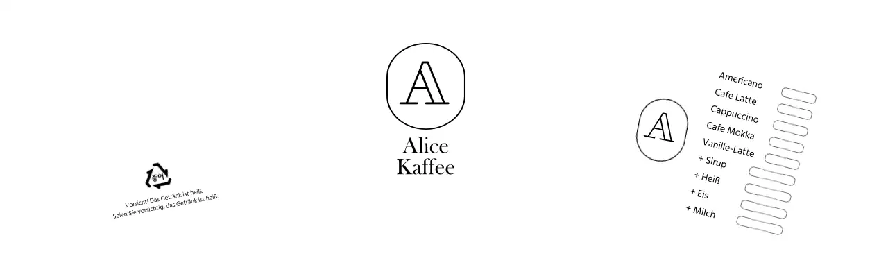 Einfacher Cafe-Logo-Becherhalter