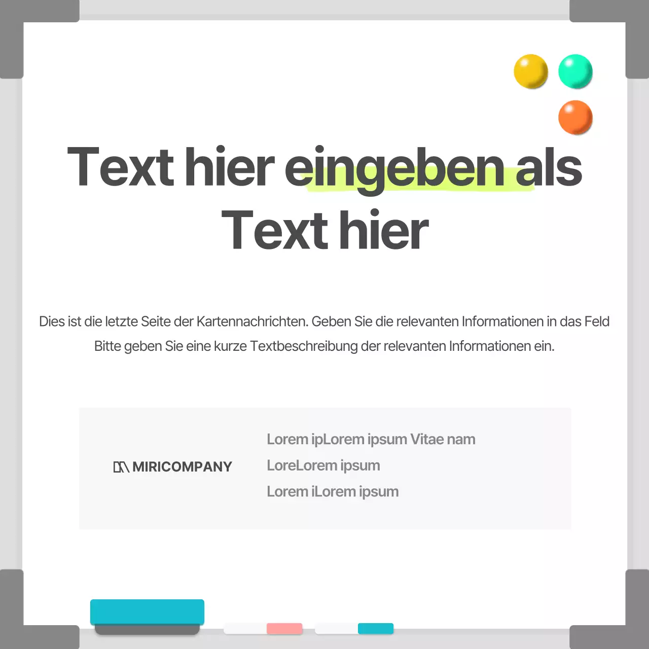 Business in einem weißen, einfachen Whiteboard-Rahmen