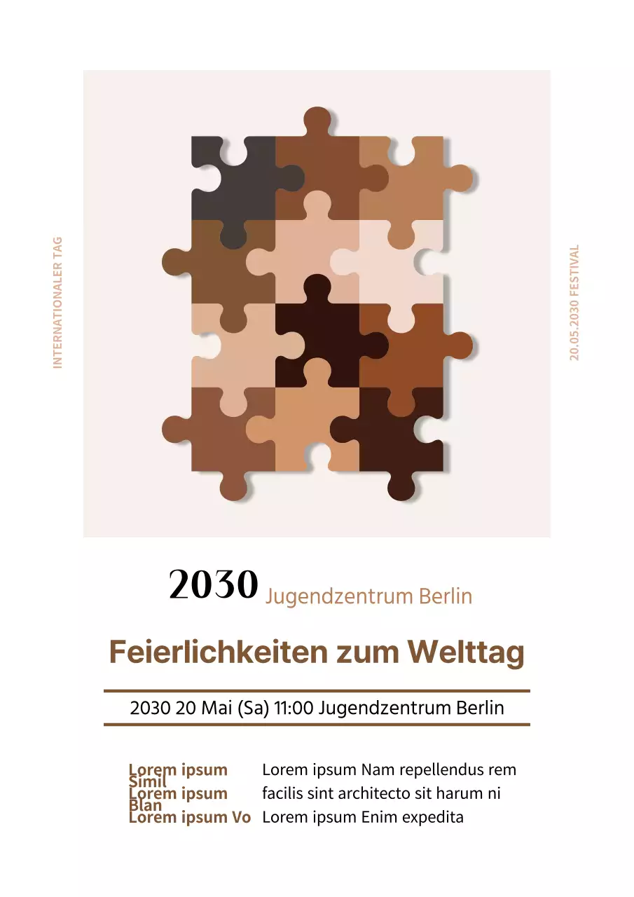 Festtagsplakat in Brauntönen mit einer rassistischen Botschaft