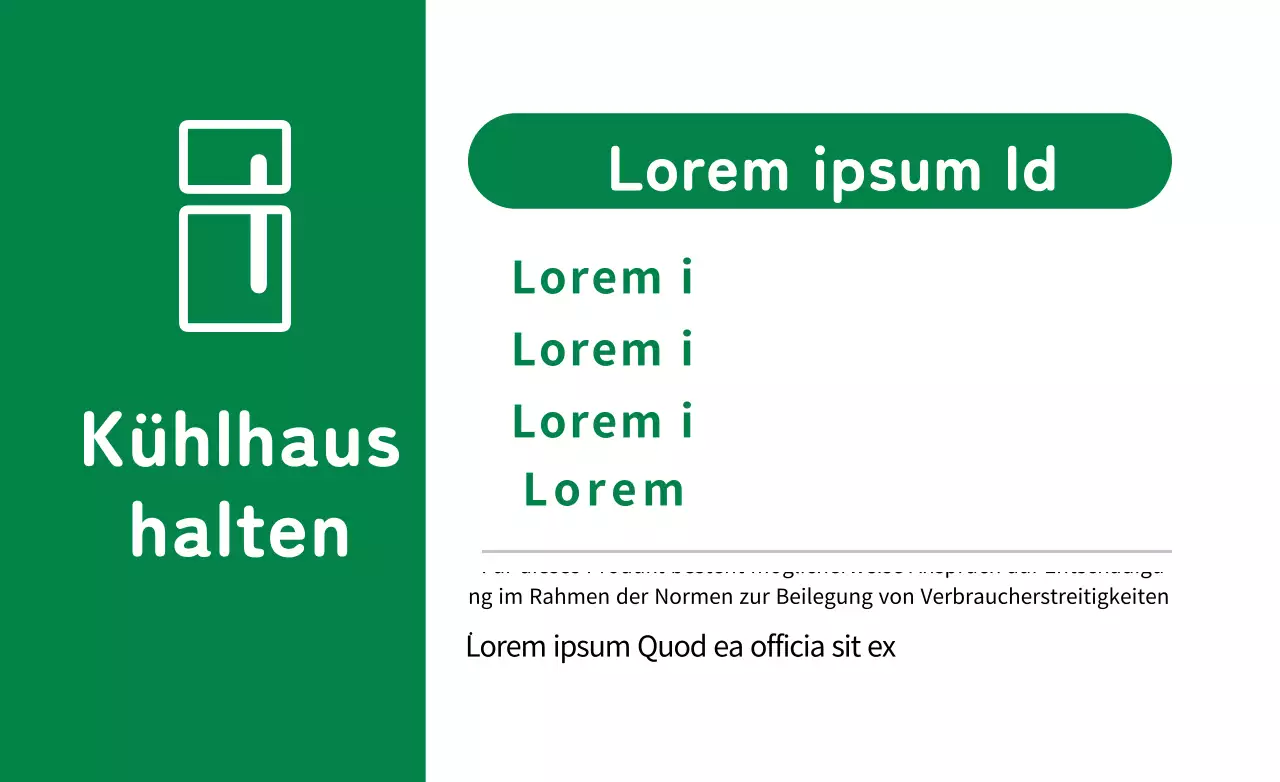 Weiß Grün Saubere Informationsanzeige für gekühlte Lebensmittel