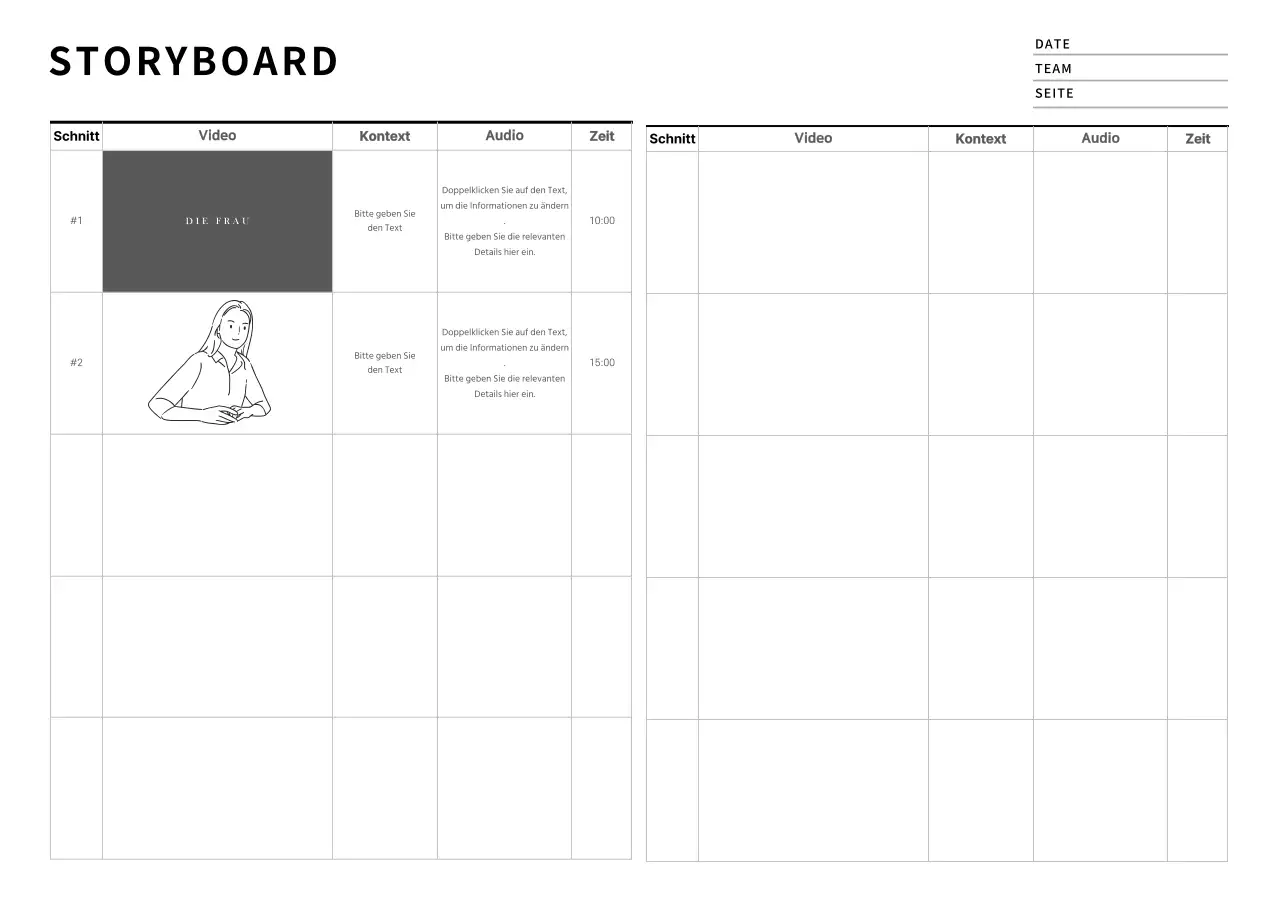 Einfache Whiteboard-Storyboard-Dokumentation